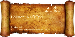 Lakner Klára névjegykártya