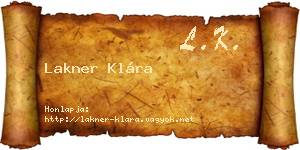 Lakner Klára névjegykártya
